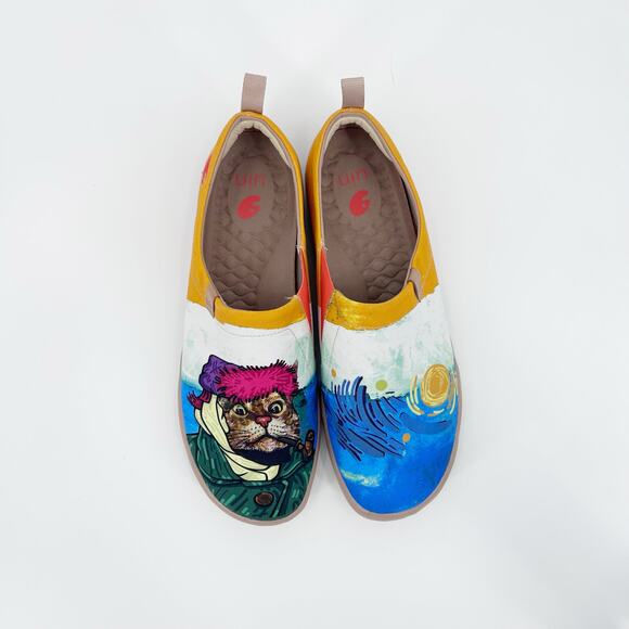 UIN The Cat Master Toledo Art Travel Canvas Slip-On Loafters Mens Size 12 - Picture 8 of 12